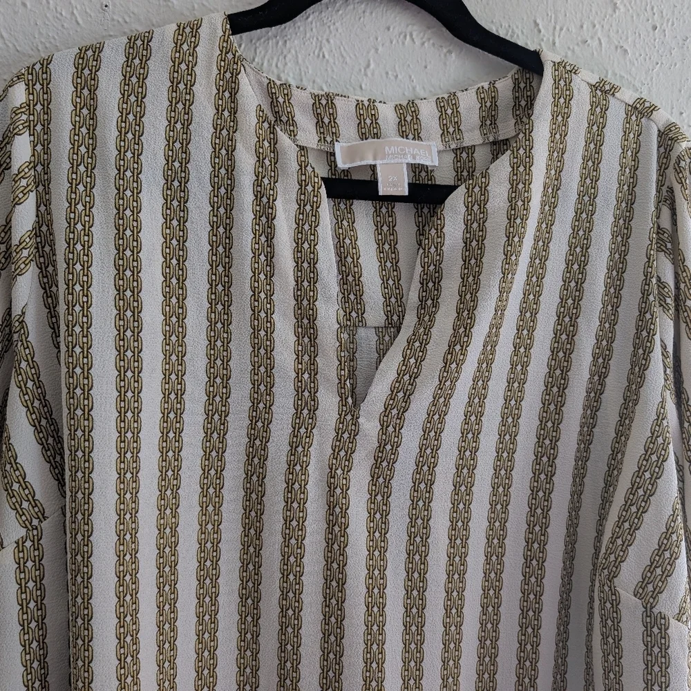 Michael Kors Gold Chain Printed Blouse